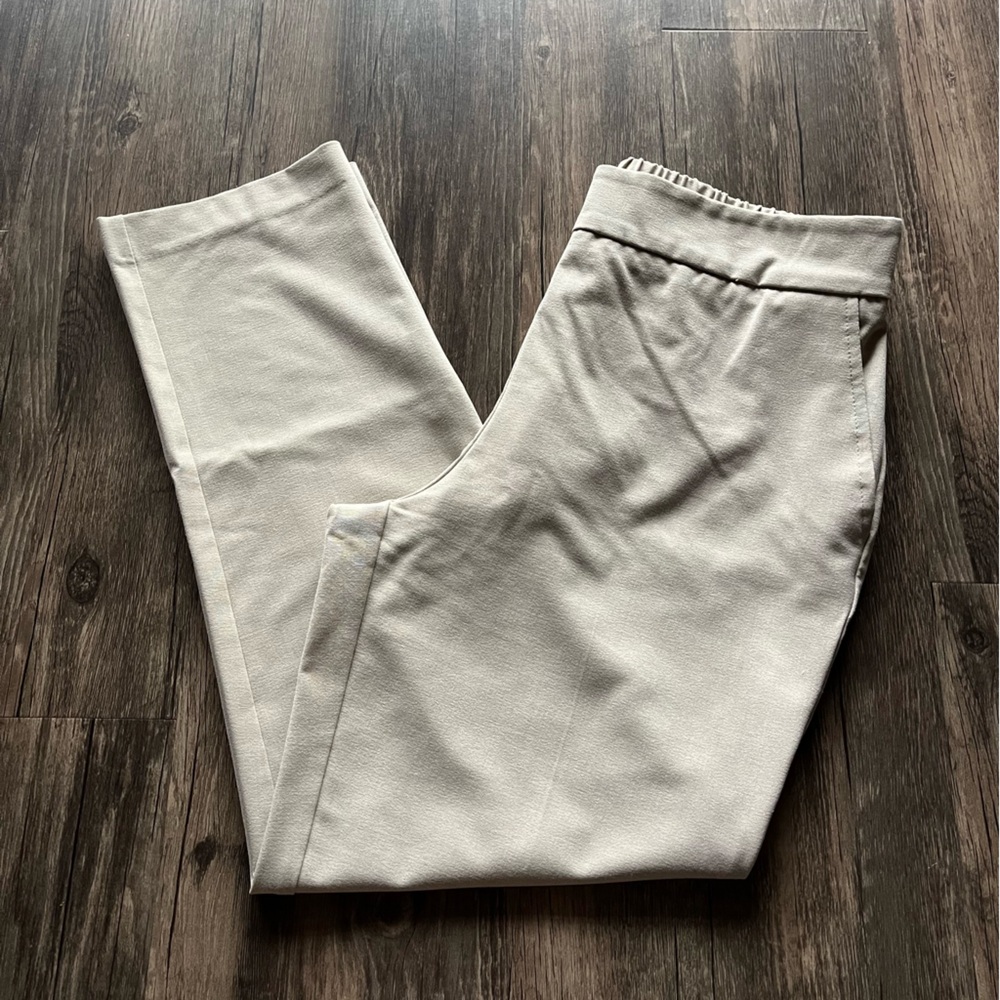 Women’s Slim Ponte Knit Ankle Pants — Cream